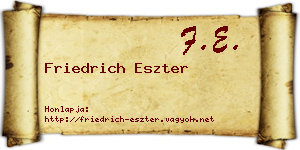 Friedrich Eszter névjegykártya